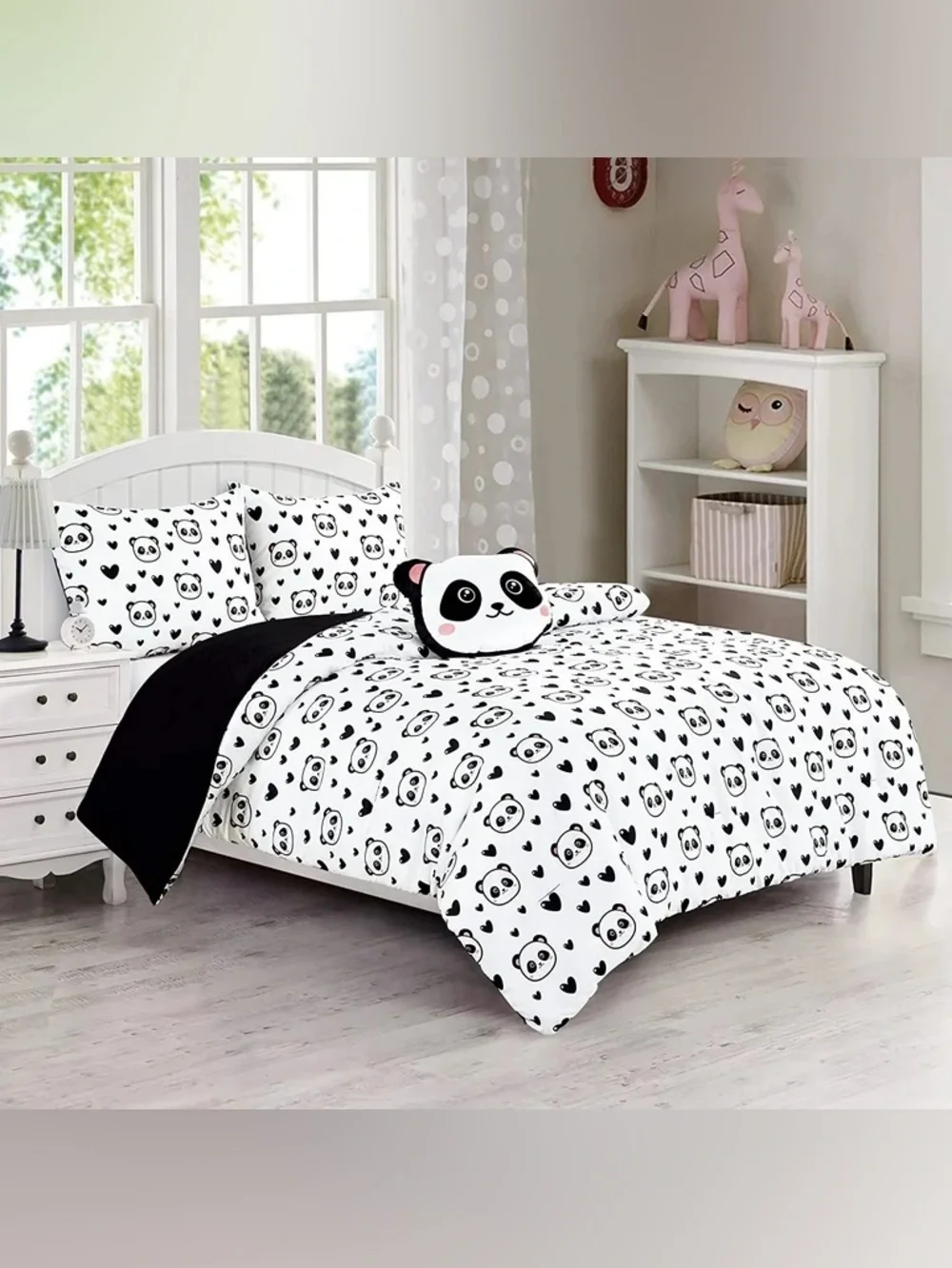 Cute Panda Black & White Full/Queen 3 piece Comforter Set